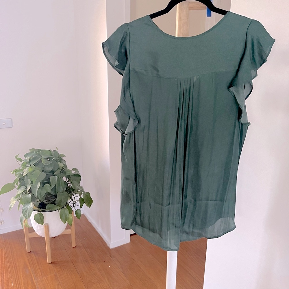 Green V-neck Top - Picture 7 of 10